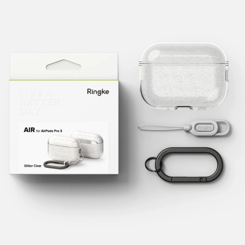 Ringke Air vāciņš Apple AirPods Pro 3, dzirkstoši caurspīdīgs