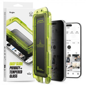 Ringke Easy Slide Privacy rūdītais stikls ar konfidencialitātes filtru Apple iPhone 17 Pro Max (2 gab.)
