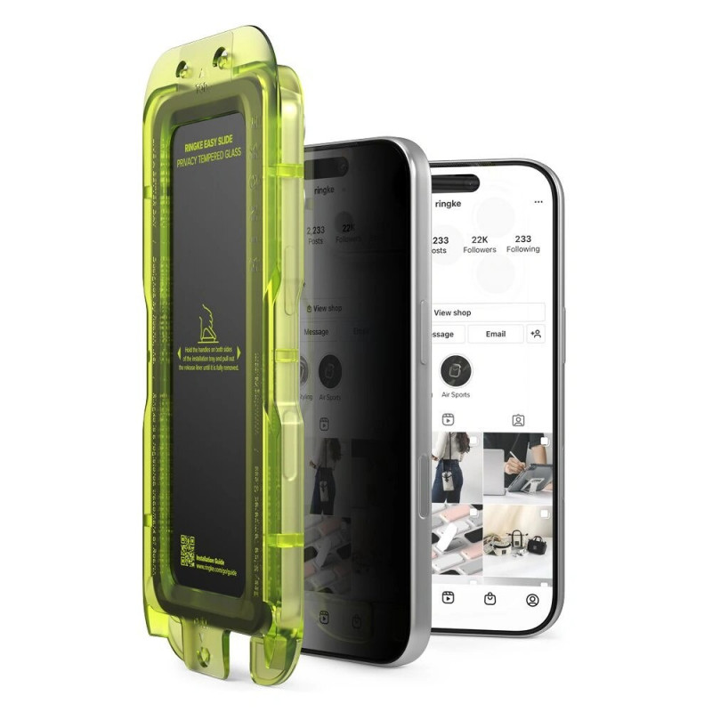 Ringke Easy Slide Privacy rūdītais stikls ar konfidencialitātes filtru Apple iPhone 17 Pro Max (2 gab.)