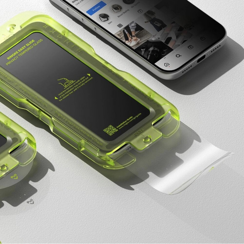 Ringke Easy Slide Privacy rūdītais stikls ar konfidencialitātes filtru Apple iPhone 17 Pro Max (2 gab.)