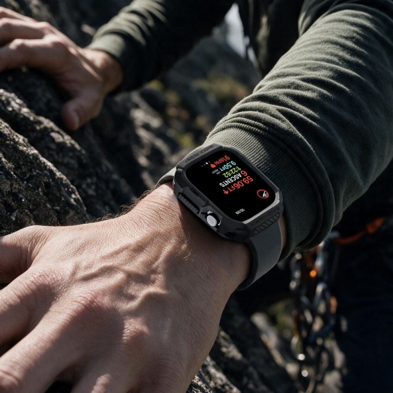 Spigen Rugged Armor ACS11886 Apple Watch 12 46 mm maciņš, matēti melns