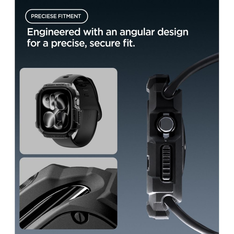 Spigen Rugged Armor ACS11886 Apple Watch 12 46 mm maciņš, matēti melns