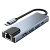 Tech-Protect V3 5in1 USB-C centrmezgls, pelēks