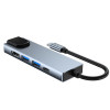 Tech-Protect V3 5in1 USB-C centrmezgls, pelēks