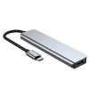 Tech-Protect V4 6-in-1 USB-C centrmezgls, pelēks