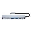 Tech-Protect V4 6-in-1 USB-C centrmezgls, pelēks