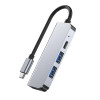 Tech-Protect V2 4-in-1 USB-C centrmezgls, pelēks
