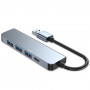 Tech-Protect V0-HUB 5in1 USB-A centrmezgls, pelēks