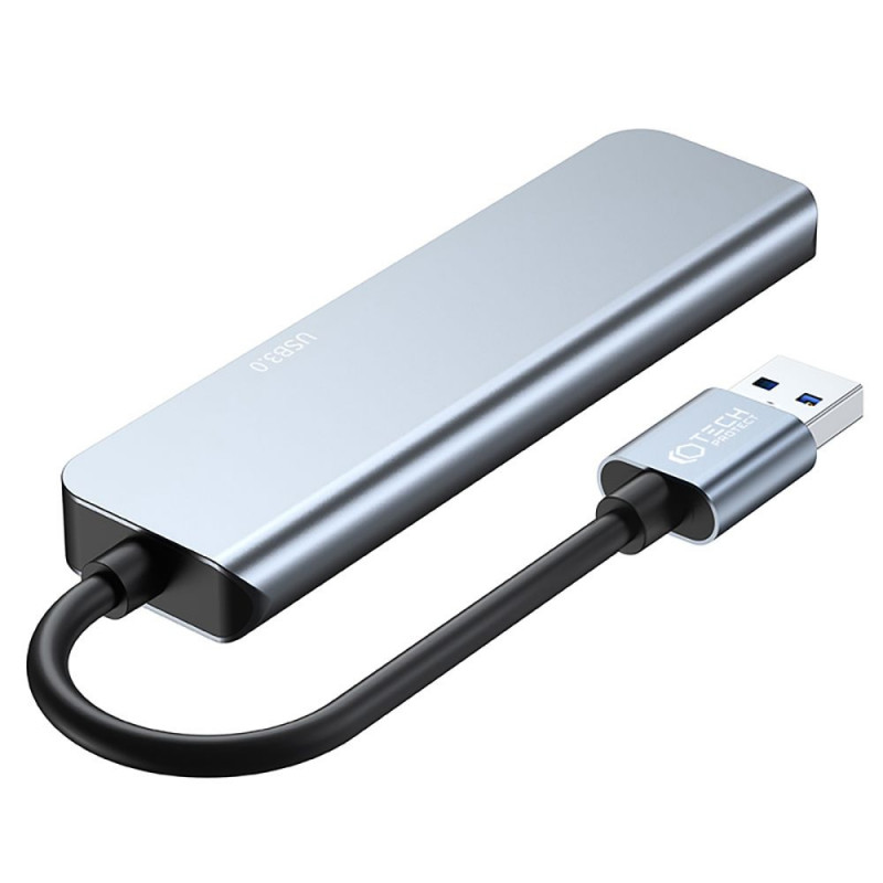 Tech-Protect V0-HUB 5in1 USB-A centrmezgls, pelēks