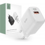 Tech-Protect C20W 2 portu sienas lādētājs, USB-C PD 20W un USB-A QC 3.0, balts
