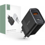 Tech-Protect C30W 2 portu sienas lādētājs, USB-C PD 30W un USB-A QC 3.0, melns