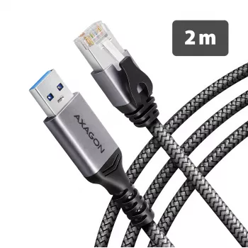 Goobay AXAGON ADE-AM20 USB-A uz Gigabit Ethernet adapteris ar iebūvētu 2 m CAT6 kabeli