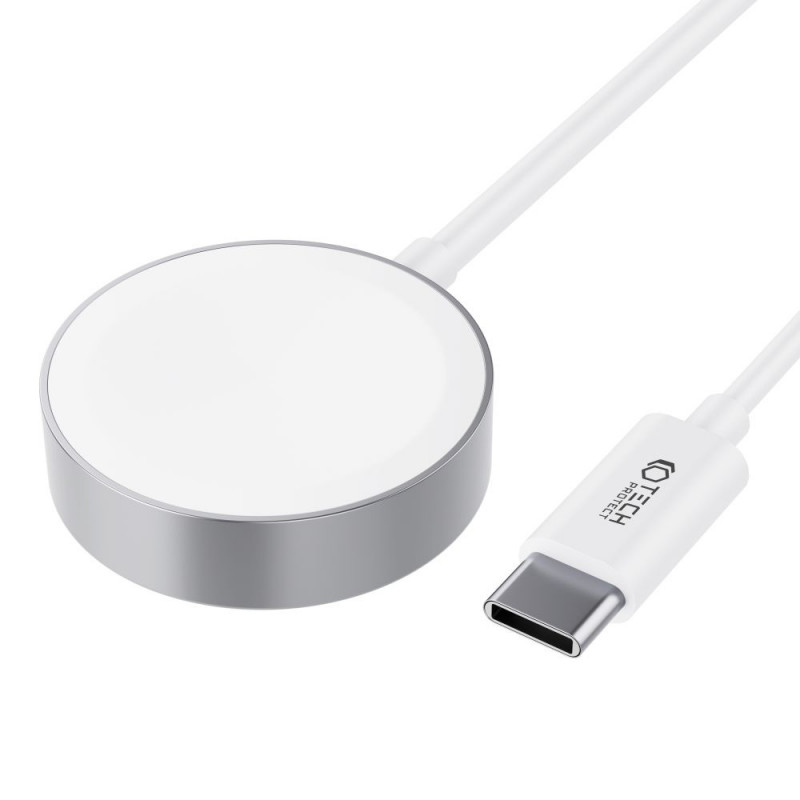 Tech-Protect UltraBoost magnētiskais lādētājs Apple Watch, USB-C, 120 cm, balts