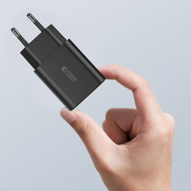 Tech-Protect NC30W 2 portu sienas lādētājs PD 30W QC 3.0, balts