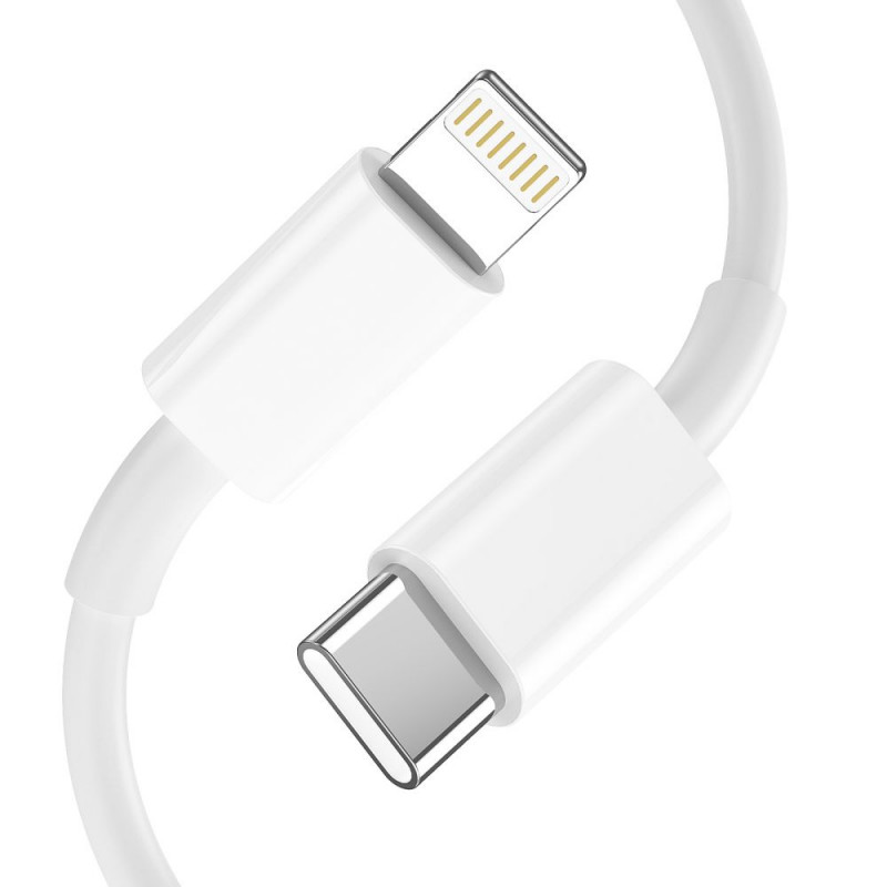 Tech-Protect C20W 2 portu sienas lādētājs PD 20W QC 3.0 ar Lightning kabeli, balts