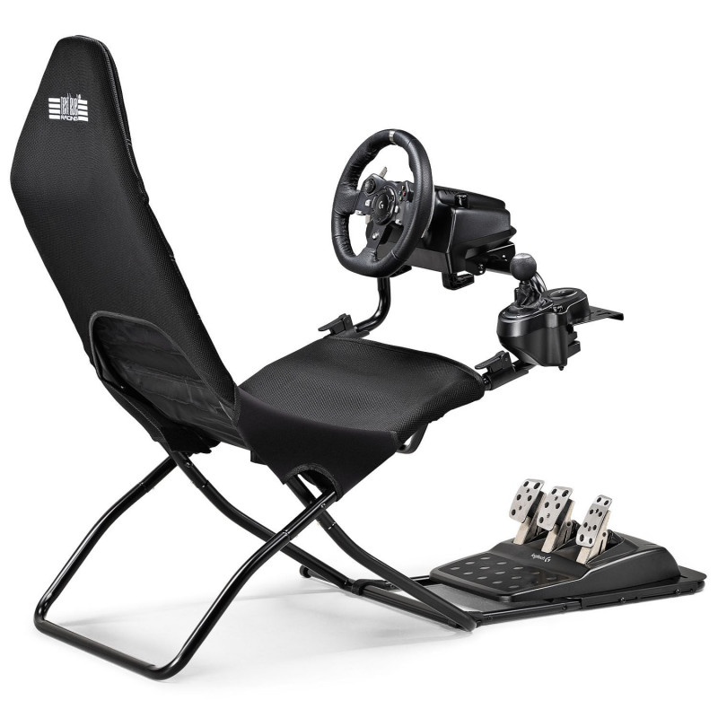 Next Level Racing GTLite Air salokāms sacīkšu kokpits, SIMAERO siets, melns