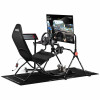 Next Level Racing GTLite Air salokāms sacīkšu kokpits, SIMAERO siets, melns