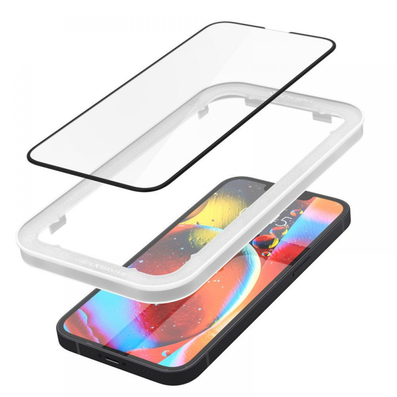 Spigen ALM Glass FC rūdītais stikls Apple iPhone 13 / 13 Pro / 14, melns