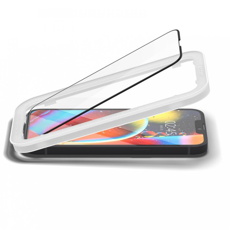 Spigen ALM Glass FC rūdītais stikls Apple iPhone 13 / 13 Pro / 14, melns