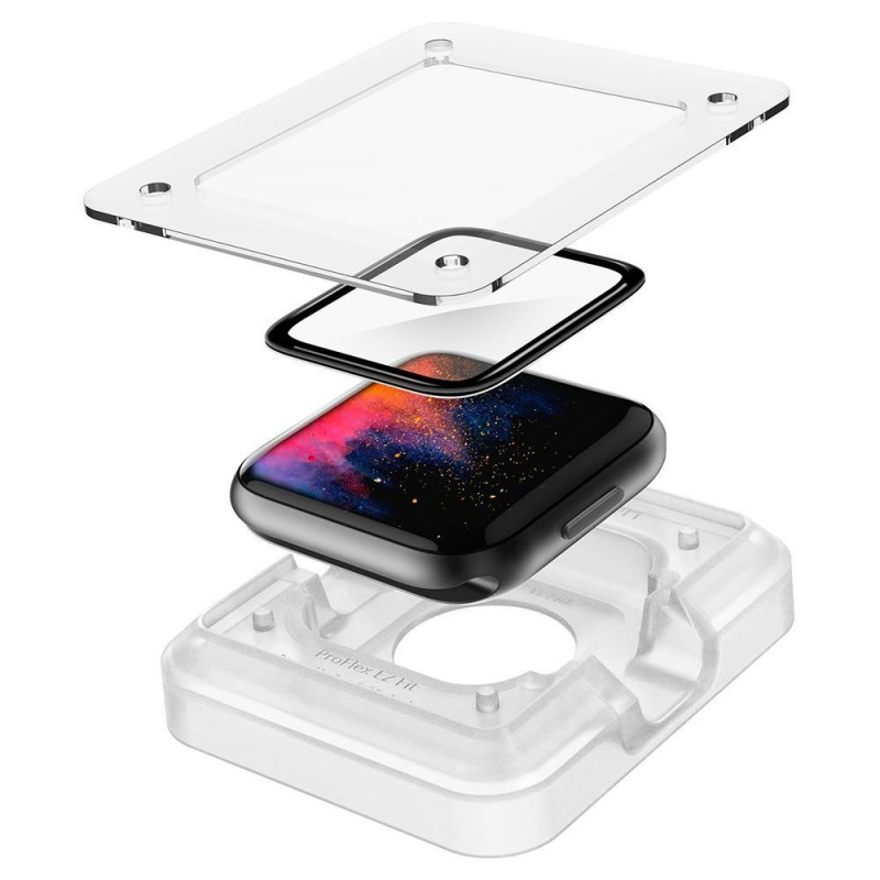 Spigen ProFlex EZ Fit AFL01220 hibrīda stikla ekrāna aizsargs Apple Watch 4/5/6/7/8/9/SE 44/45 mm