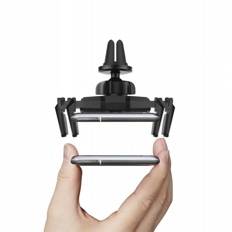 Spigen Click.r 000CP26265 tālruņa turētājs automašīnas gaisa ventilācijas atverē, melns