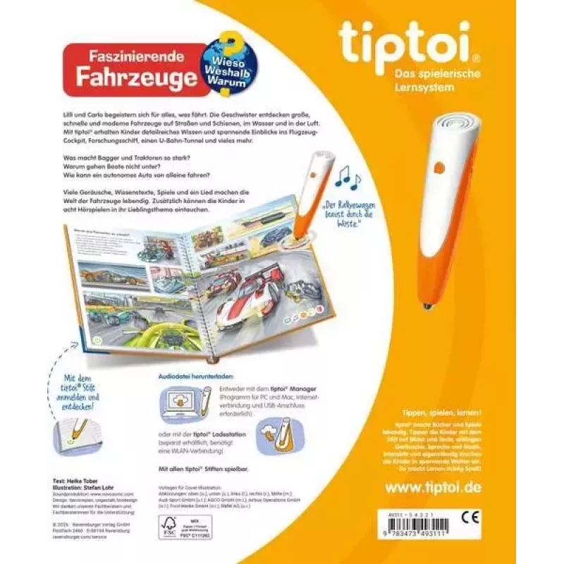 Ravensburger tiptoi Wieso? Weshalb? Warum? Faszinierende Fahrzeuge, vācu izdevums