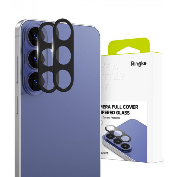 Ringke Camera Full Cover Samsung Galaxy S26 FE kameras objektīva aizsargs, 9H rūdīts stikls, melns (2 gab.)