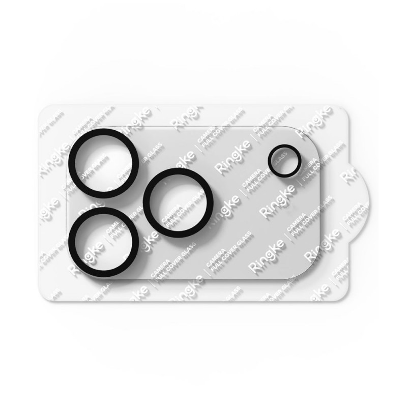 Ringke Camera Full Cover Apple iPhone 18 Pro kameras objektīva aizsargs, 9H rūdīts stikls, melns (2 gab.)