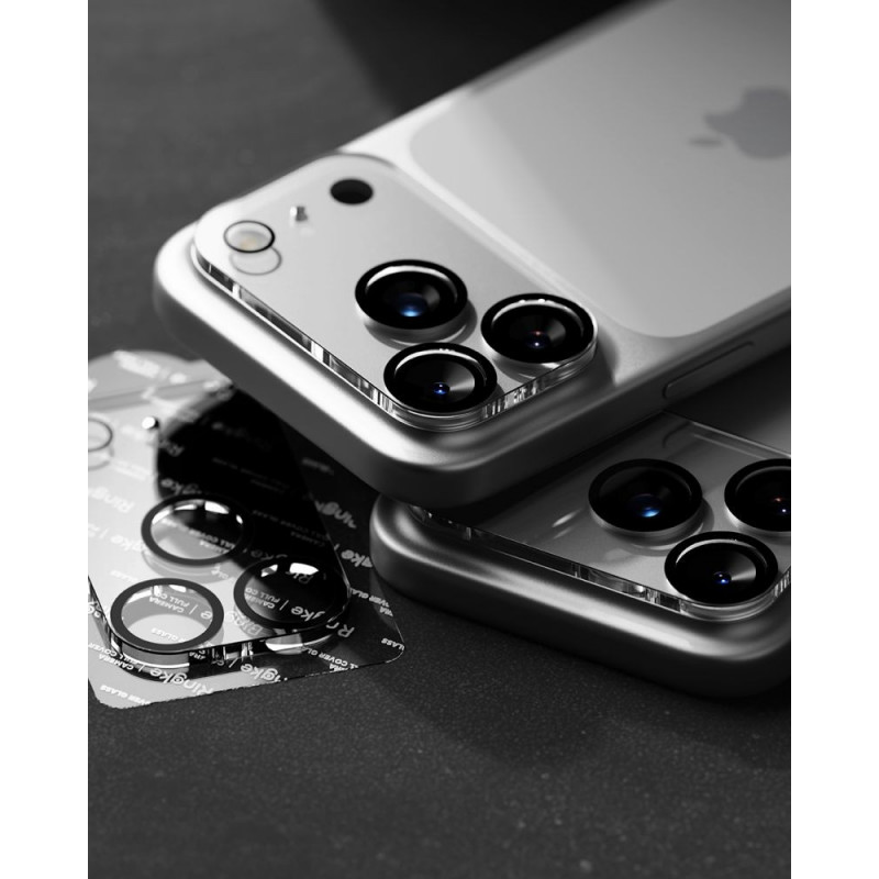 Ringke Camera Full Cover Apple iPhone 18 Pro kameras objektīva aizsargs, 9H rūdīts stikls, melns (2 gab.)