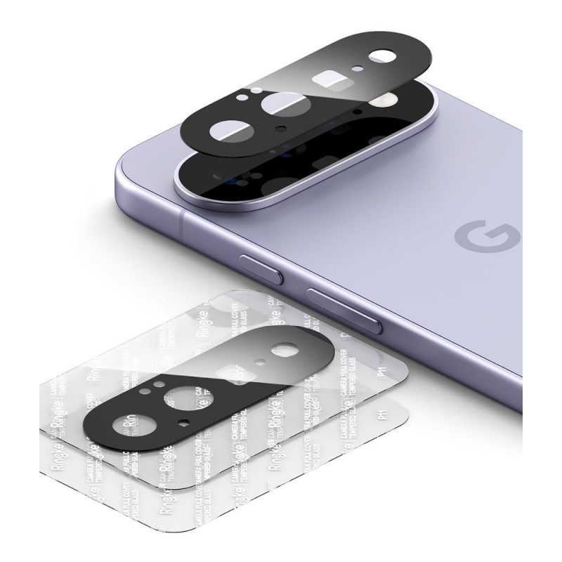 Ringke Camera Full Cover Google Pixel 11 kameras objektīva aizsargs, 9H rūdīts stikls, melns (2 gab.)