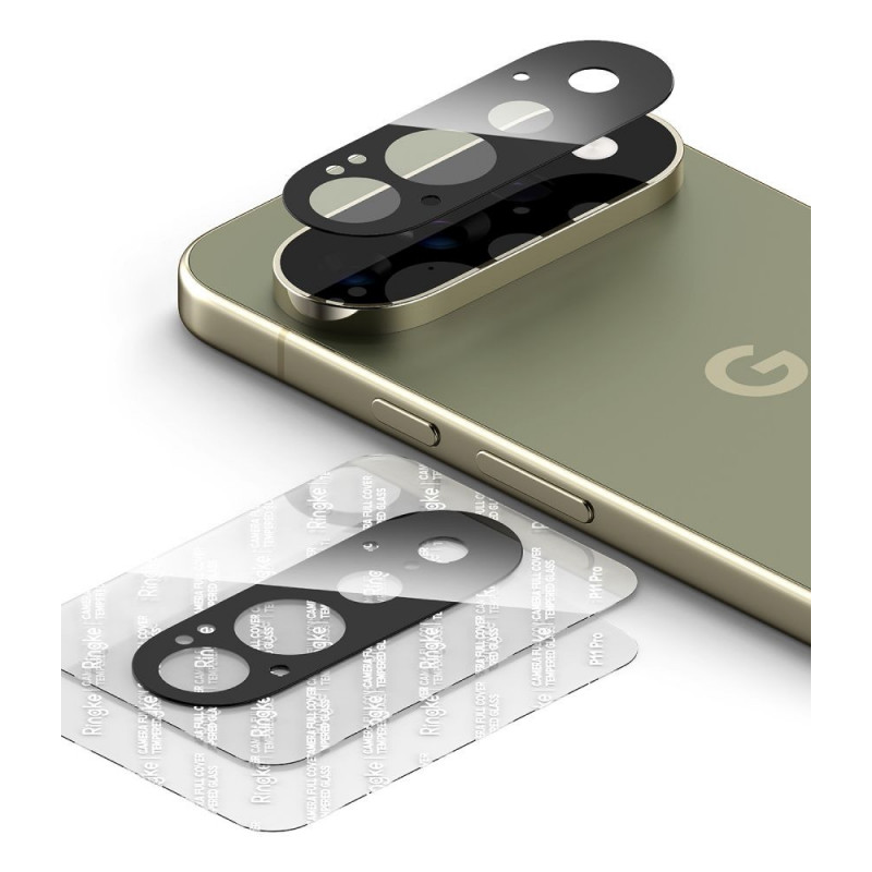 Ringke Camera Full Cover Google Pixel 11 Pro kameras objektīva aizsargs, rūdīts stikls, melns (2 gab.)