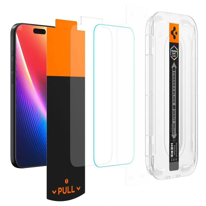 Spigen Glas.tR EZ Fit HD AGL10097 ekrāna aizsargs Apple iPhone 17 Pro, caurspīdīgs