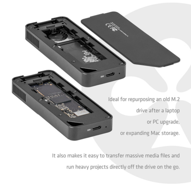 Club3D CAC-2510 M.2 NVMe SSD korpuss ar ventilatoru, USB4