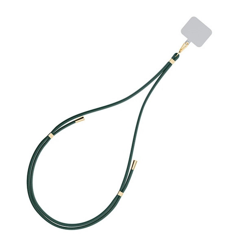 3MK EasyClip tālruņa aukla, tumši zaļa / zelta