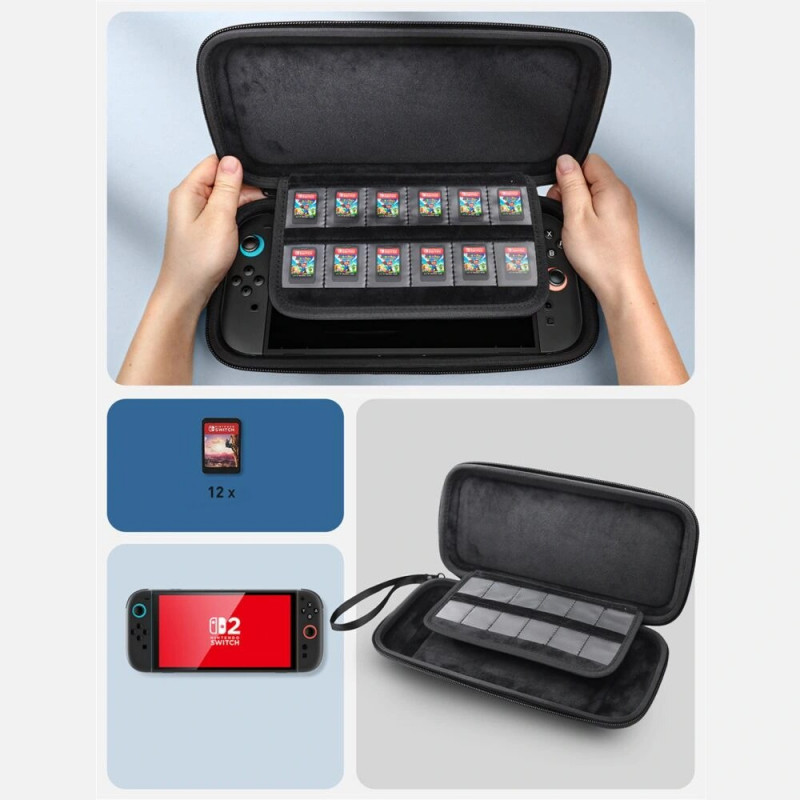 Supcase pārnēsājamais mini futrālis Nintendo Switch 2, melns