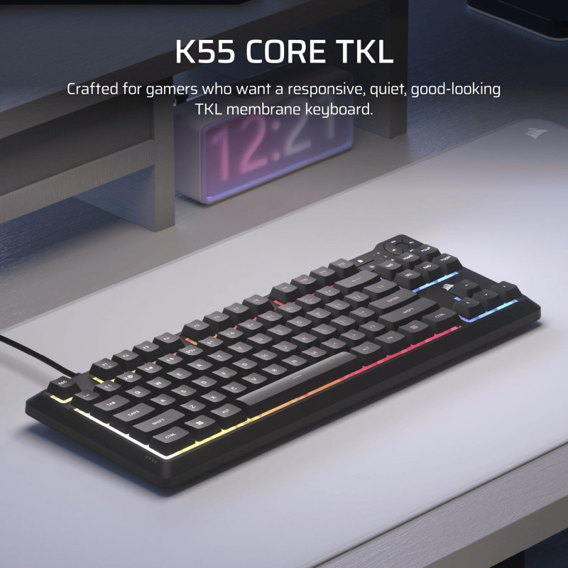 Corsair K55 CORE TKL RGB spēļu tastatūra