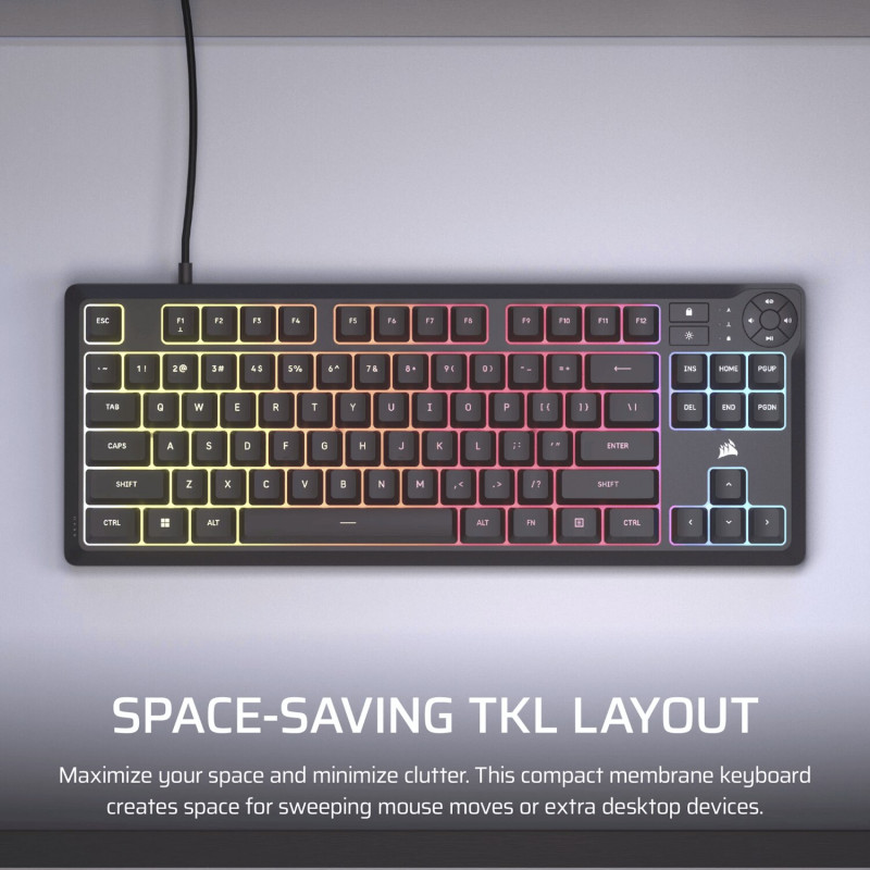 Corsair K55 CORE TKL RGB spēļu tastatūra
