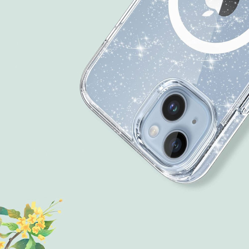 Tech-Protect FlexAir Hybrid MagSafe vāciņš Apple iPhone 15, Glitter Clear