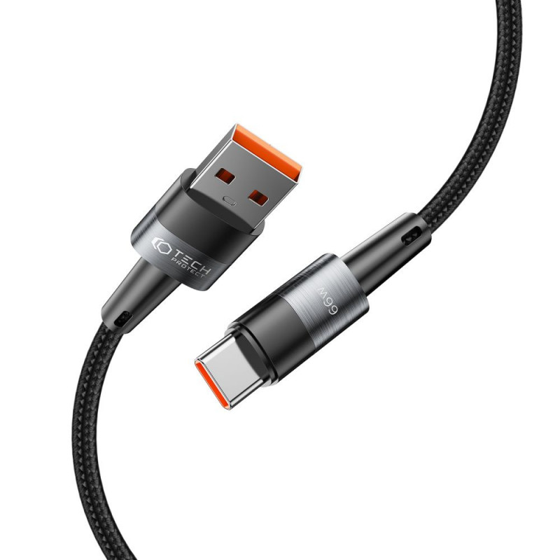 Tech-Protect UltraBoost USB-A/USB-C kabelis 66W 6A 100 cm, pelēks