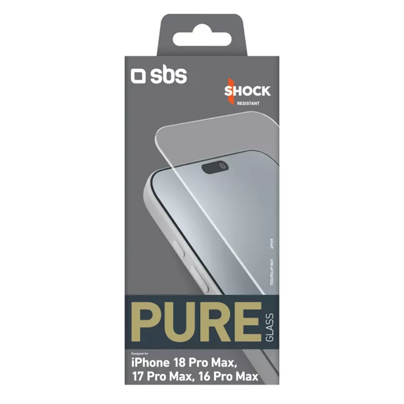 sbs mobile SBS Pure Glass rūdītais stikls iPhone 18 Pro Max / 17 Pro Max / 16 Pro Max (1 gab.)