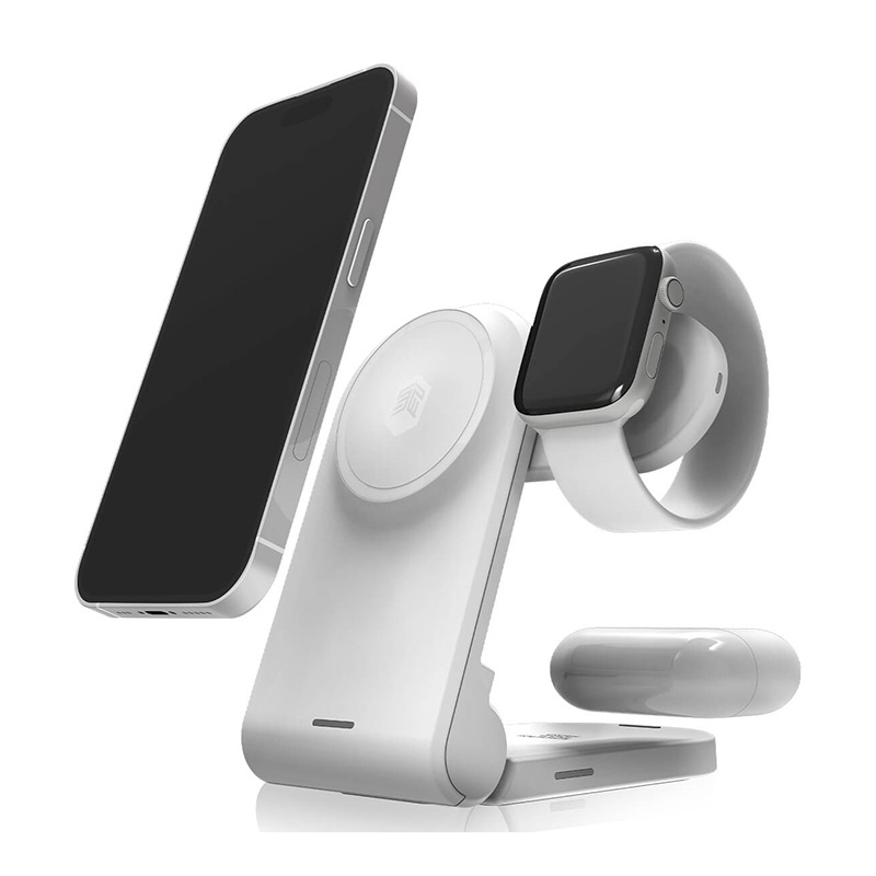 STM ChargeTree MAG 3-in-1 MagSafe bezvadu lādētājs, balts