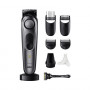 Braun BeardTrimmer 7 BT7420 bārdas trimmeris ar bārddziņa piederumiem, mazgājams, uzlādējams, pelēks