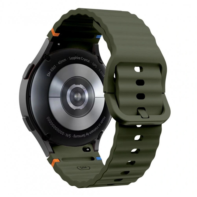 Tech-Protect silikona sporta siksniņa THP3054 Samsung Galaxy Watch 4/5/5 Pro/6/7/FE, Army Green