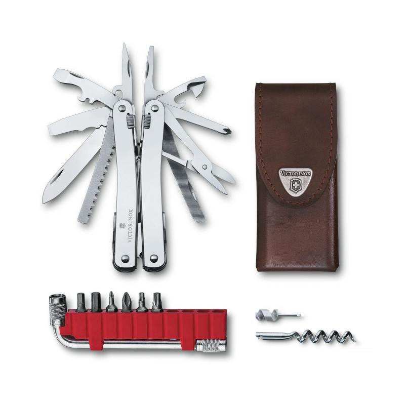 Victorinox Swiss Tool Spirit X Plus daudzfunkciju instruments, nerūsējošais tērauds, āda, 105 mm (3.0235.L)