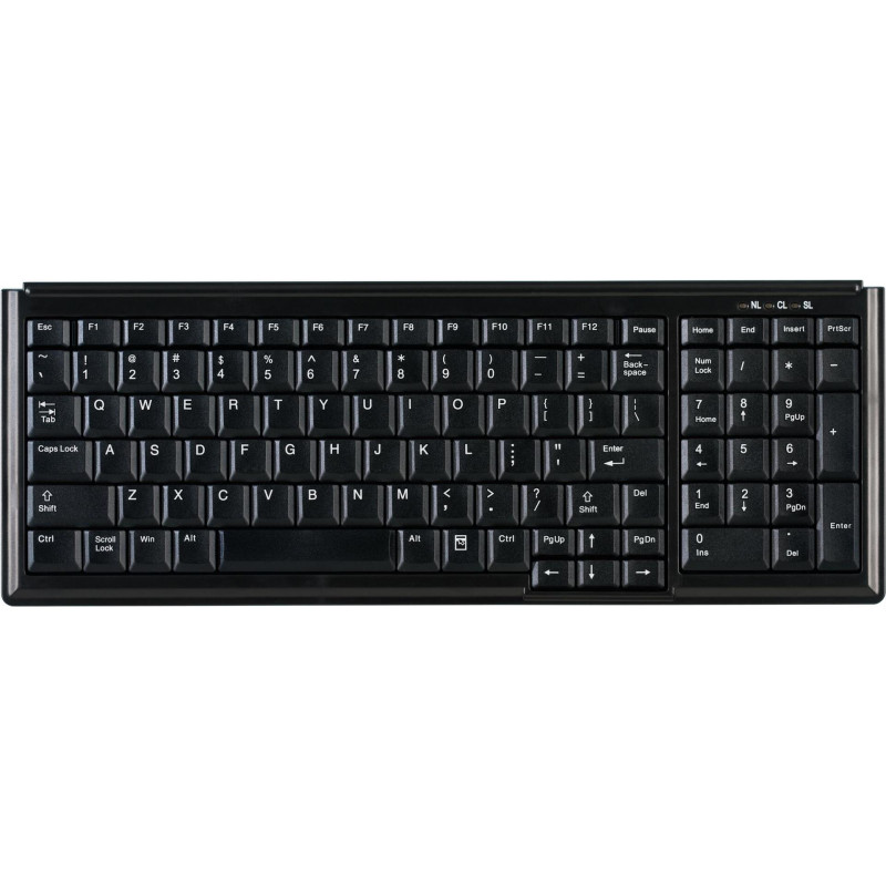 Active Key AK-7000-U-B/CH mini galda tastatūra, vadu, USB, Šveices izkārtojums, melna