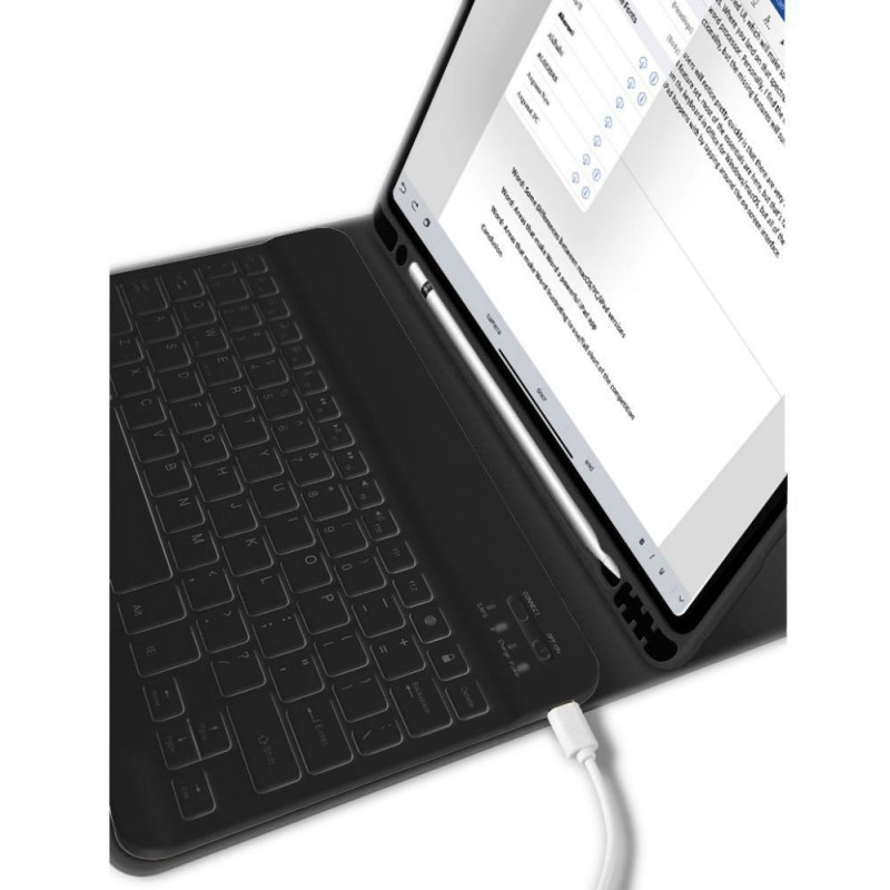 Tech-Protect SC Pen + Keyboard Apple iPad 10.9 (2022) / iPad 11 (2025) futrālis ar tastatūru, melns