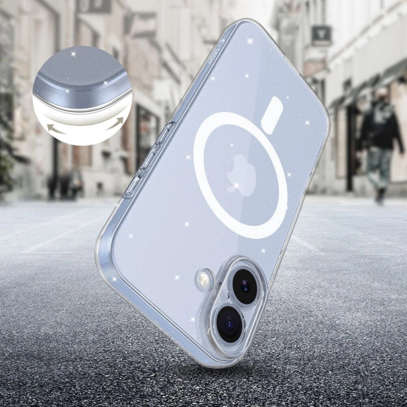 Tech-Protect FlexAir MagSafe vāciņš Apple iPhone 17, caurspīdīgs ar spīdumiem