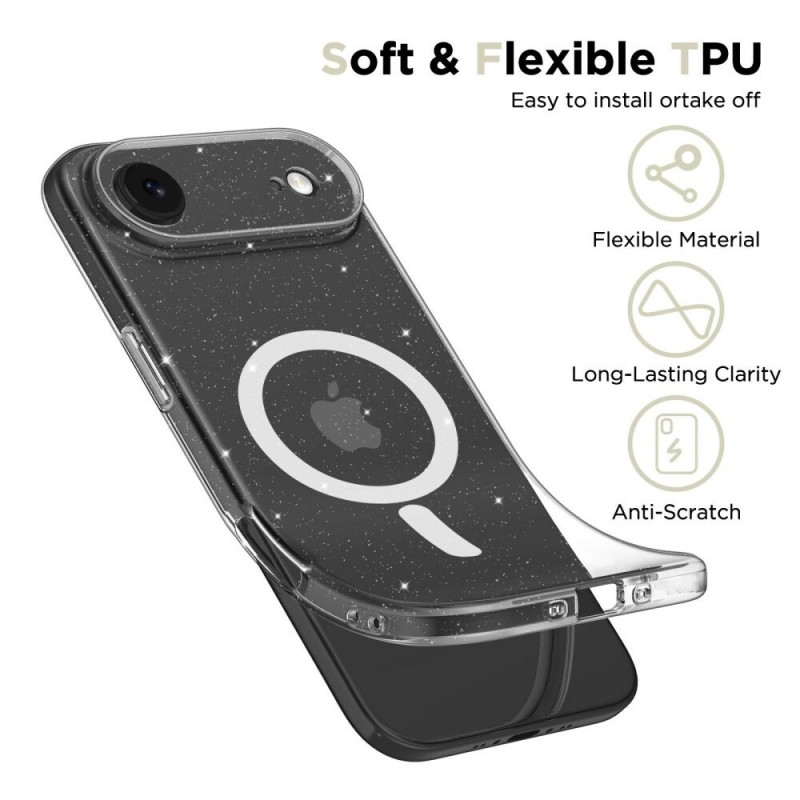 Tech-Protect FlexAir MagSafe vāciņš Apple iPhone Air, caurspīdīgs ar spīdumiem