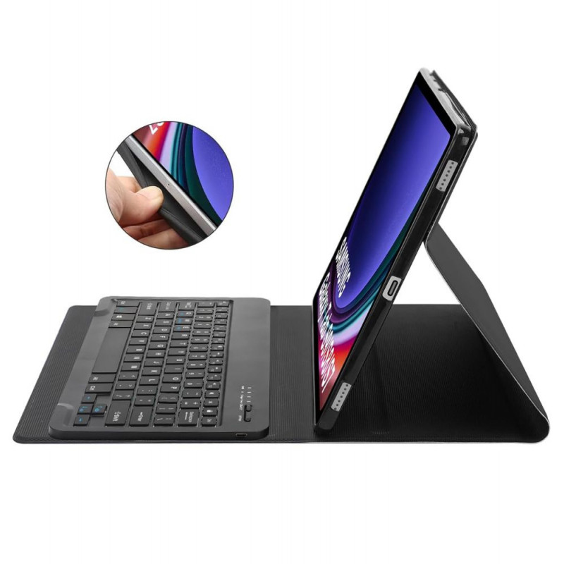 Tech-Protect SmartCase Pen Samsung Galaxy Tab S9 FE+ futrālis ar tastatūru, melns
