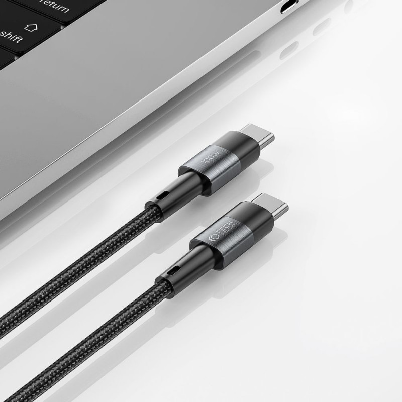 Tech-Protect Ultraboost USB-C PD kabelis, 100W, 5A, 25 cm, pelēks